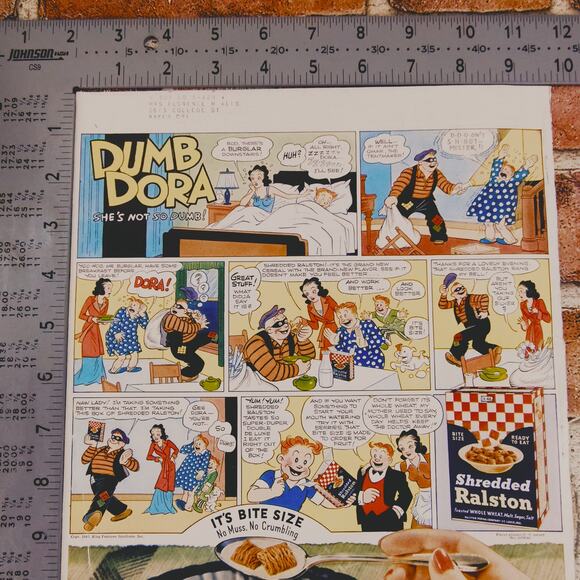 1940 Vintage Dumb Dora Comic Print Ad Shredded Wheat Ralston Cereal Advertising - Picture 6 of 14